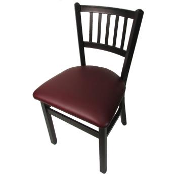 OAKSL2090WINE - Oak Street Mfg. - SL2090P-WINE - Verticalback Chair w/Wine Vinyl Seat Product Image