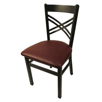 OAKSL2130WINE - Oak Street Mfg. - SL2130P-WINE - Crossback Chair w/Wine Vinyl Seat Product Image
