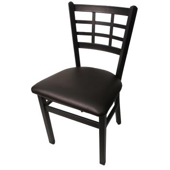 OAKSL2163ESP - Oak Street Mfg. - Sl2163P-ESP - Windowpane Chair w/Espresso Vinyl Seat Product Image
