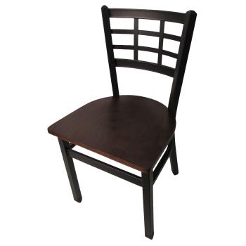OAKSL2163W - Oak Street Mfg. - SL2163P-WA - Windowpane Chair w/Walnut Wood Seat Product Image