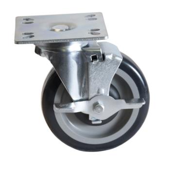 13104 - BK Resources - 5SBR-UP4-PLY-TLB-PS4 - 5 in Swivel Plate Caster Set Product Image