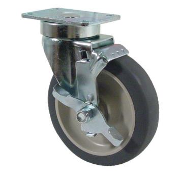 35561 - Kason® - 6C525001PPPGTLB - Duraglide 5 in Swivel Plate Caster w/ Brake Product Image