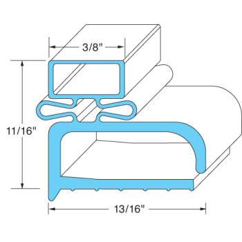 741006 - Mavrik - 145-1000 - 7 5/8 in x 24 3/8 in 4-Sided Magnetic Drawer Gasket Product Image