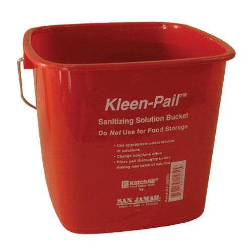 6 qt Boardwalk KP196RD Sanitizing Bucket Red Plastic 