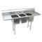 ADVK7CS21ECX - Advance Tabco - K7-CS-21-EC-X - 14 in x 10 in x 10 in 3 Compartment Sink w/ Left and Right Drainboards