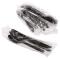 18694 - AmerCare - 4KP405B - Wrapped Black Disposable Plastic Cutlery Set