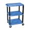 LUXWT34BUS - Luxor - WT34BUS - 24 in x 18 in 3-Tier Blue Utility Cart