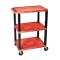 LUXWT34RS - Luxor - WT34RS - 24 in x 18 in 3-Tier Red Utility Cart