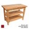 JHBC6030C2D2SBN - John Boos - C6030C-2D-2S-BN - 60" x 30" Barn Red Classic Country Table Complete