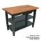 JHBOC3625D2SBK - John Boos - OC3625-D-2S-BK - 36" Black Oak Table w/ Drawer & (2) Shelves
