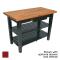 JHBOC3625D2SBN - John Boos - OC3625-D-2S-BN - 36" Barn Red Oak Table w/ Drawer & (2) Shelves