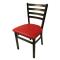 OAKSL2160SVRED - Oak Street Mfg. - SL2160P-SV-RED - Ladderback Chair w/Red Vinyl Seat & Silvervein Frame