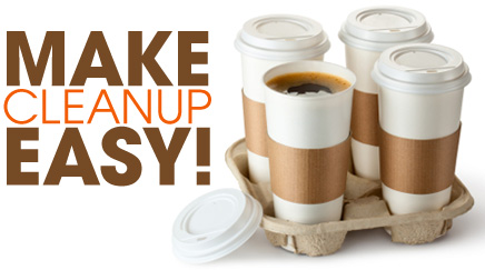 Disposable Coffee Cups in Drink Holder